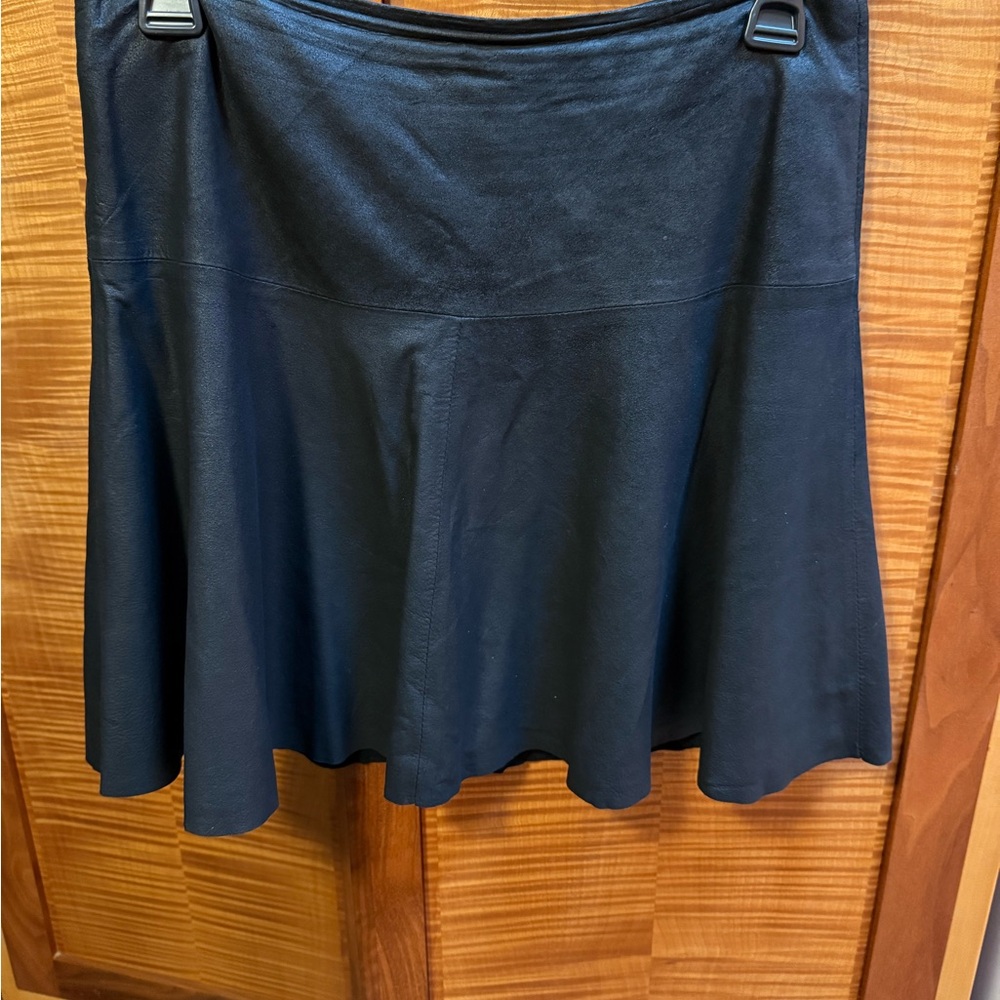 Elegant Black Leather lined Women's Skirt